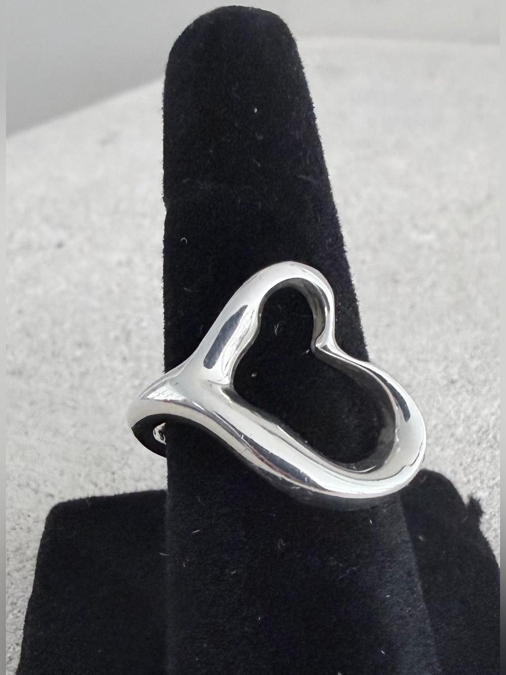Sterling Silver Open Heart Ring - Polished Silver Women's Jewelry